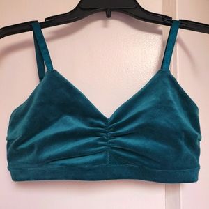 Beautiful Emerald Green Velvet Sports Bra